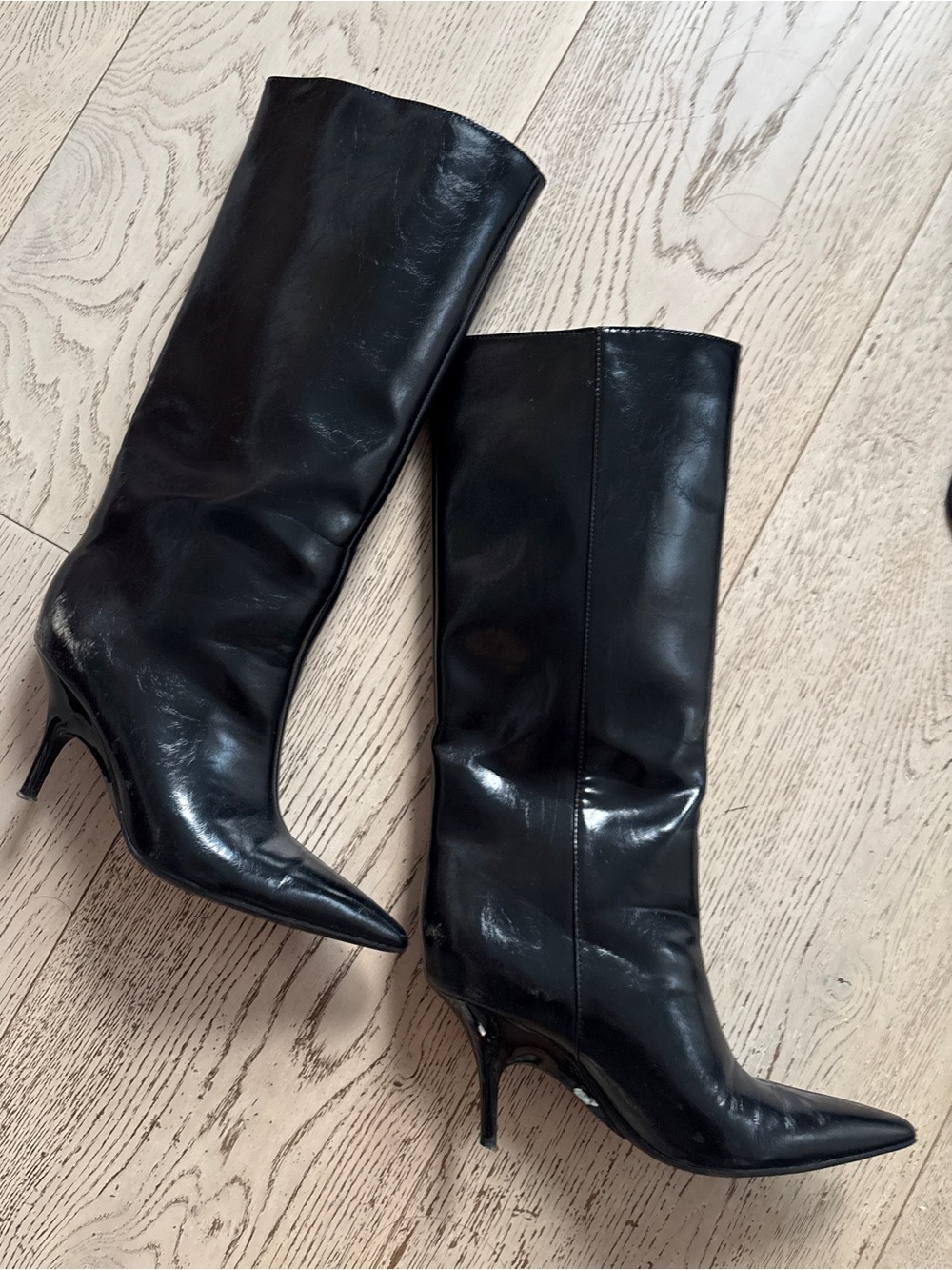 Zara Leather black boots